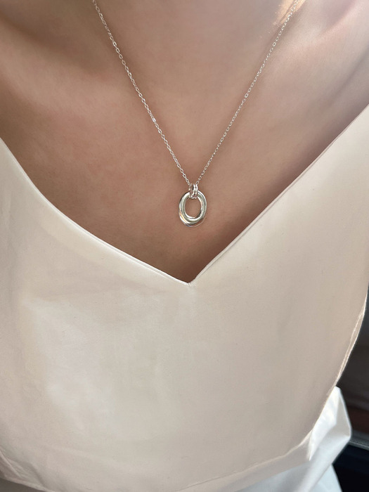 silver925 doughnut necklace (2color)