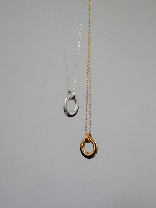 silver925 doughnut necklace (2color)