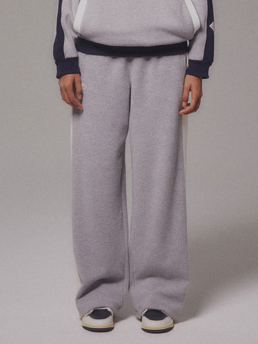 Fleece Track Wide Pants_Melange Gray