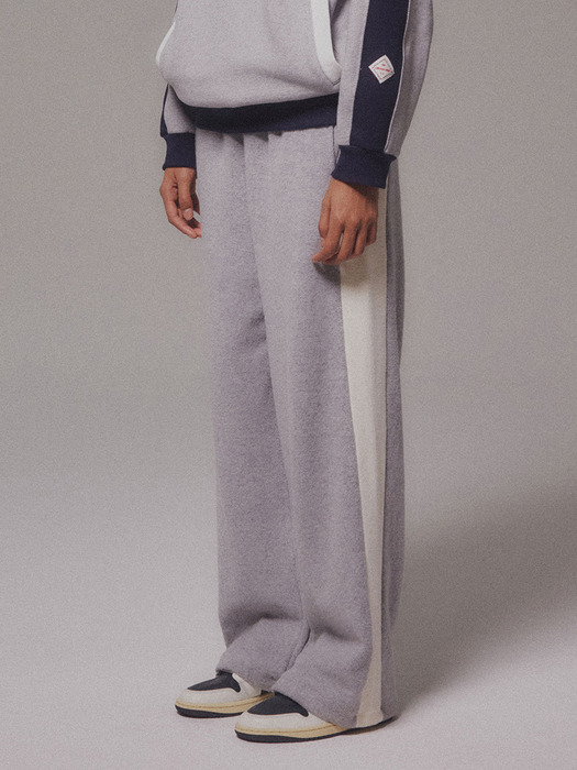 Fleece Track Wide Pants_Melange Gray