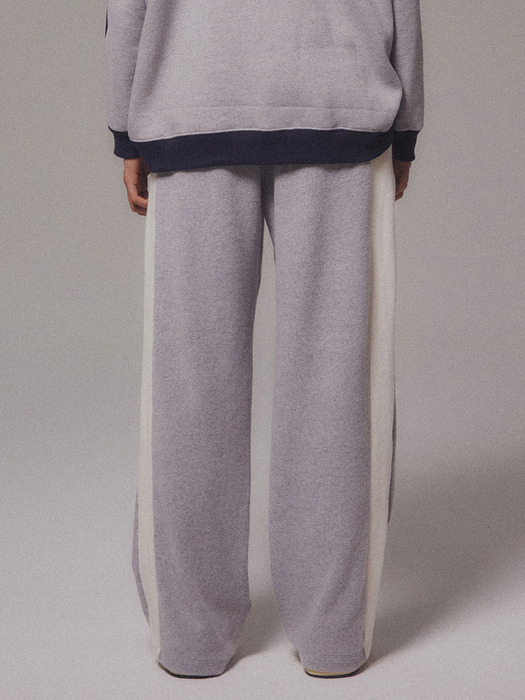 Fleece Track Wide Pants_Melange Gray