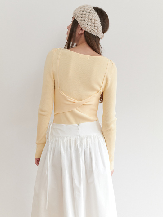 Villa bustier knit_2piece (yellow)