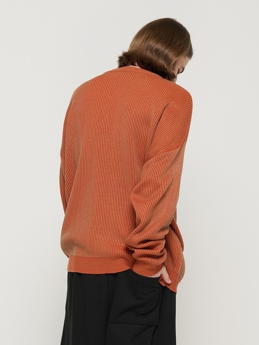 PEELING TWO-TONE OVER ROUND KNIT (CAMEL)