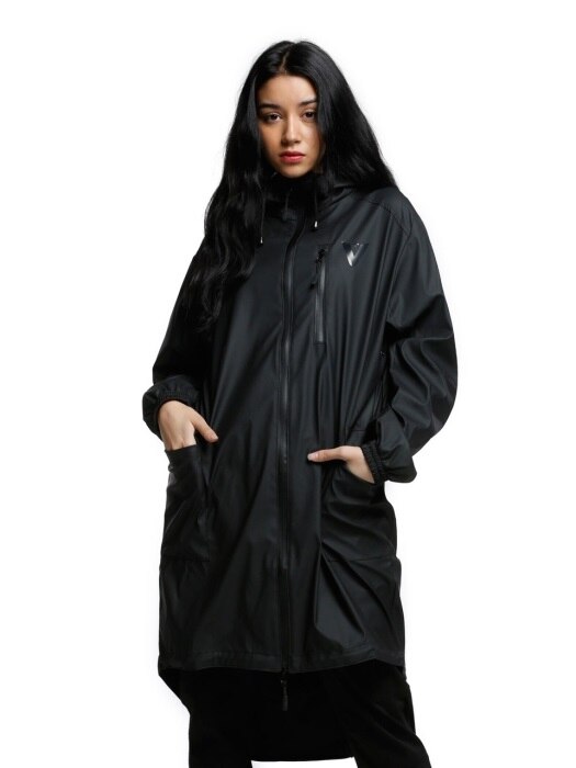 LONG RAIN JACKET BLACK