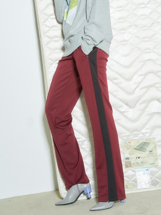 Baby Color Line Track Pants [WINE]