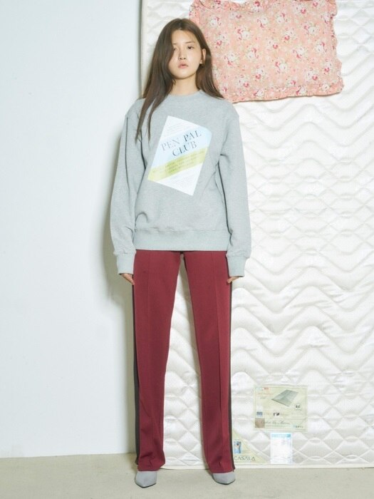 Baby Color Line Track Pants [WINE]