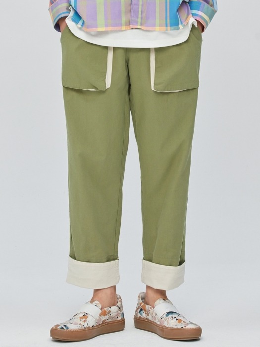 Fisher-man Rollup Easy Pants (olive)