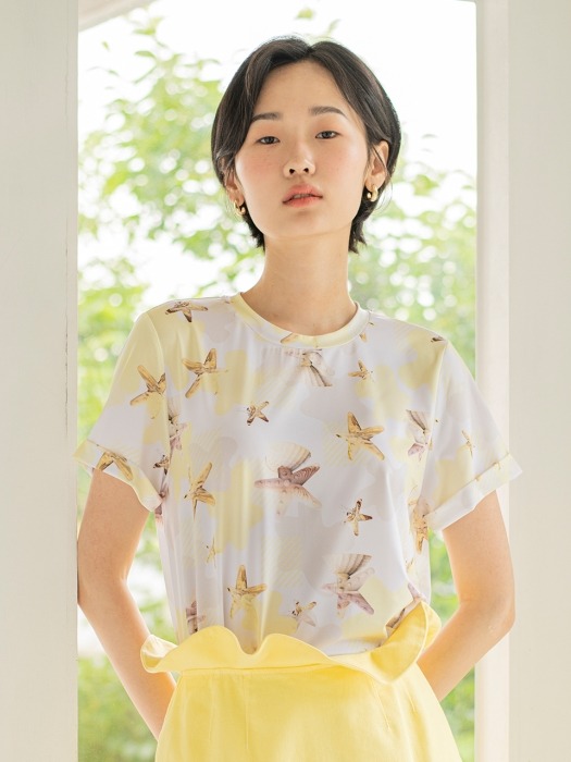 cream flower t-shirts