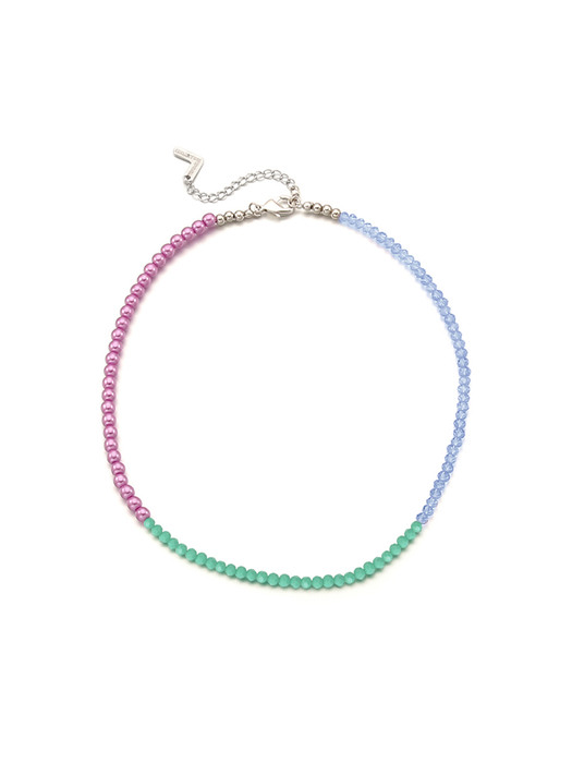 Color Spread Beads Necklace_Violet