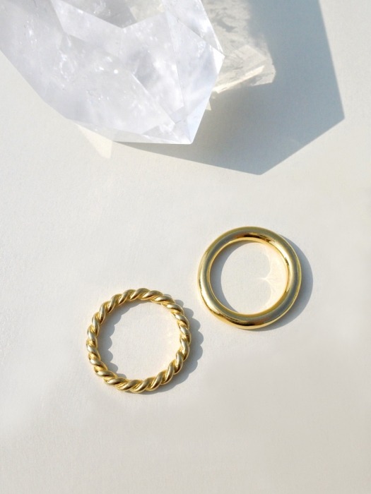 GOLD DAILY RING 2SET, [소재Silver925]