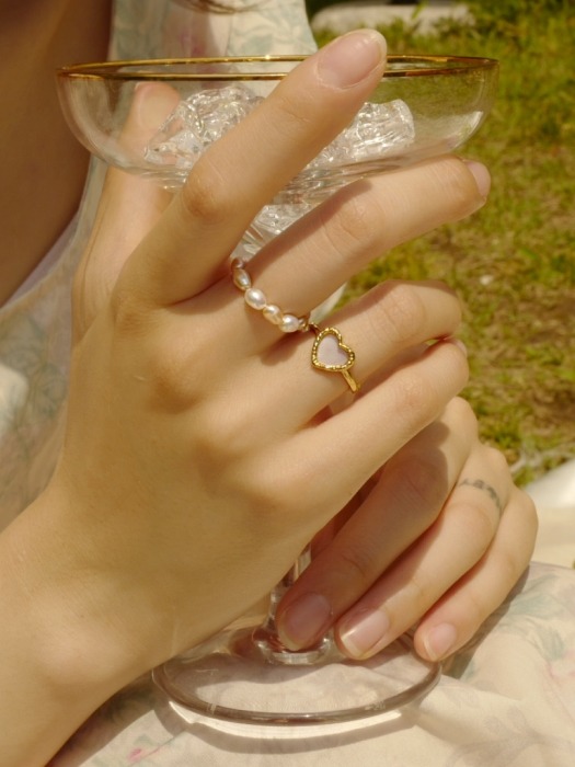 mini stone heart ring