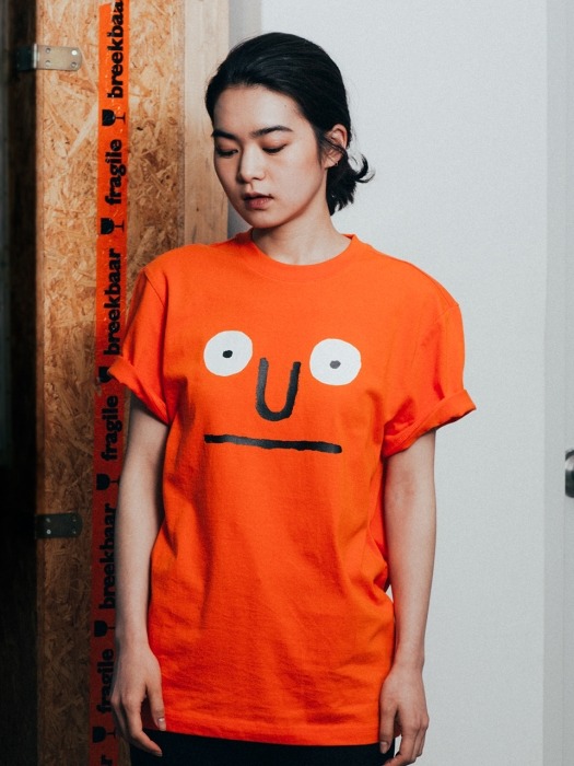 [SS19 NOUNOU] Face S1 T-Shirts(Orange)