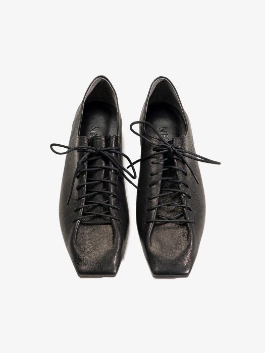 10mm Matin Folded Flat Shoes (Black)