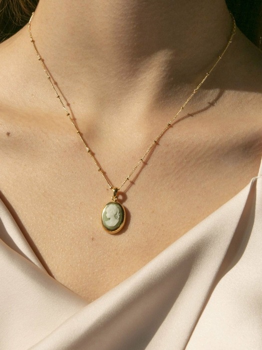 oval cameo necklace 大 (3colors)