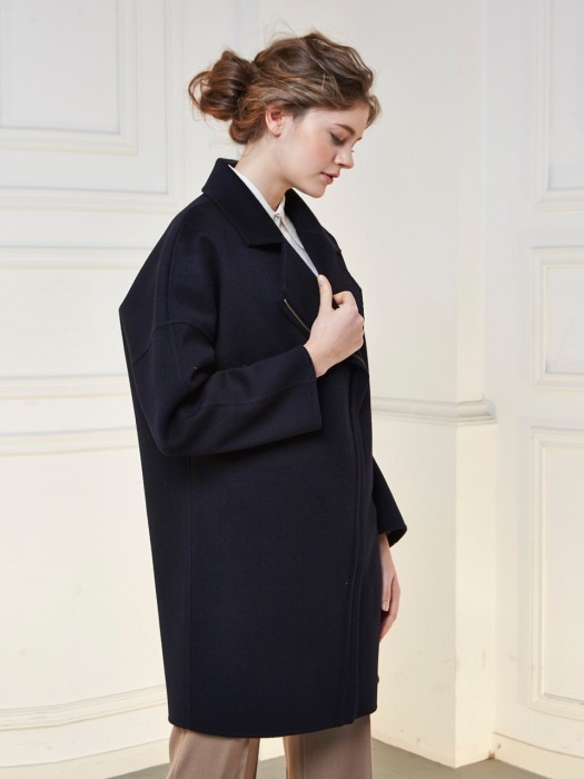 HANDMADE CASHMERE ZIPPER COAT