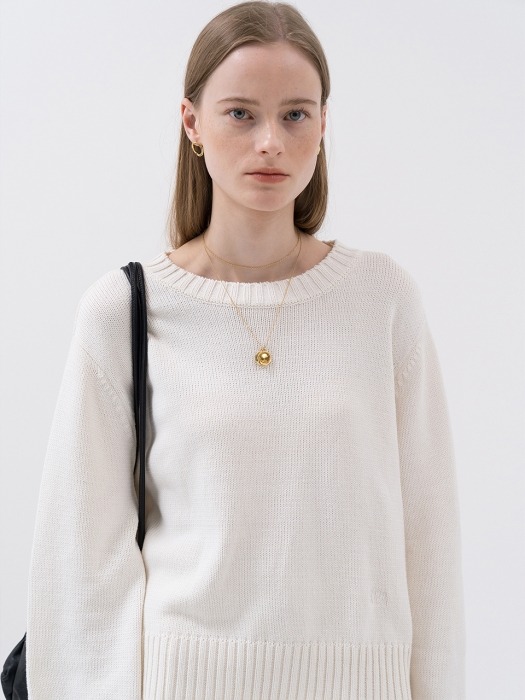 SS20 Plain Pullover Knit Ivory