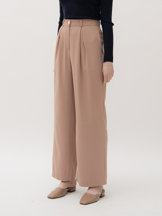 monts 1054 pleats wide pants (beige) 