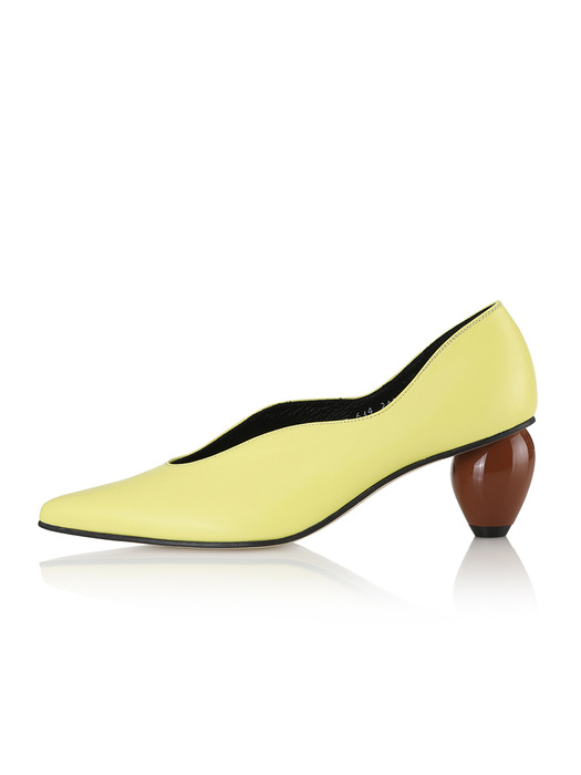 Bebe pumps / 20RS-P634 Baby yellow+Brick brown