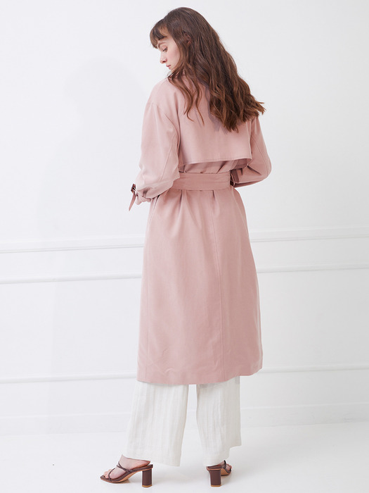 TENCEL TRANCH COAT_PINK