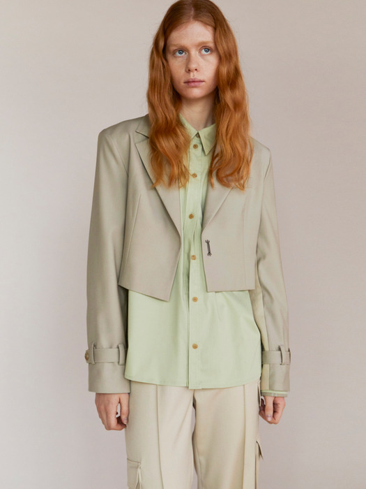 SHORT TRENCH JACKET(BEIGE)