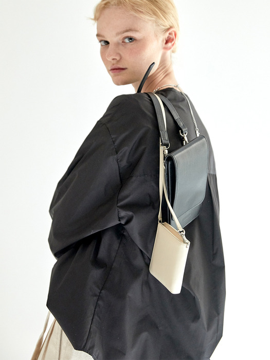  BLACK leather strap bag(LA001)