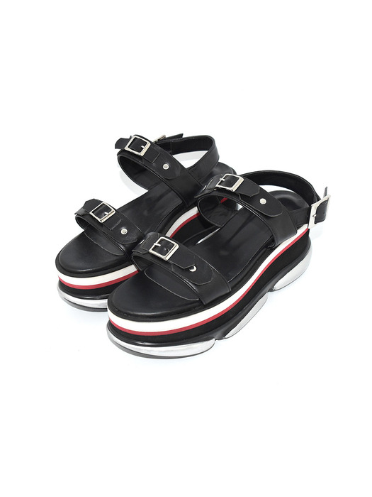 Platform Mold Point Sporty Sandal Black