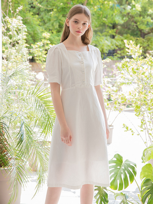 Linen Square Long Dress