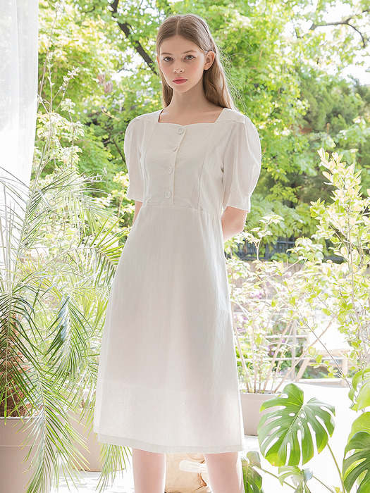 Linen Square Long Dress