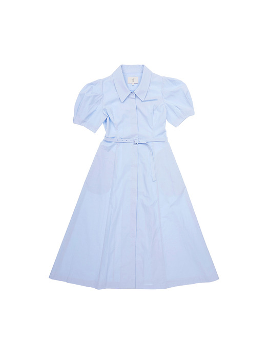 [20SS] HANCOCK PARK voluminous shoulder short sleeve A line shirt dress