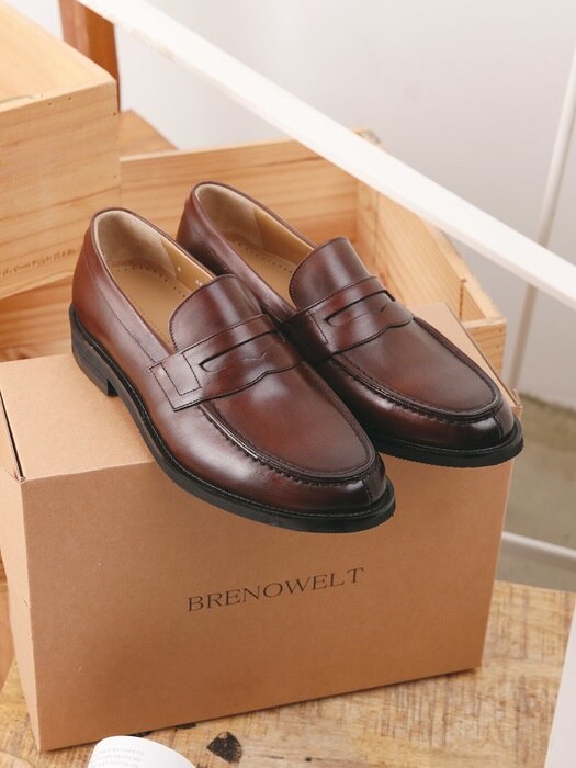 Y-tip Penny Loafer Brown#6041