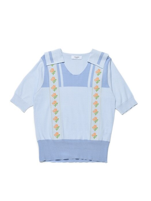 Floral Sailor Cool Knit (Light Sky Blue)
