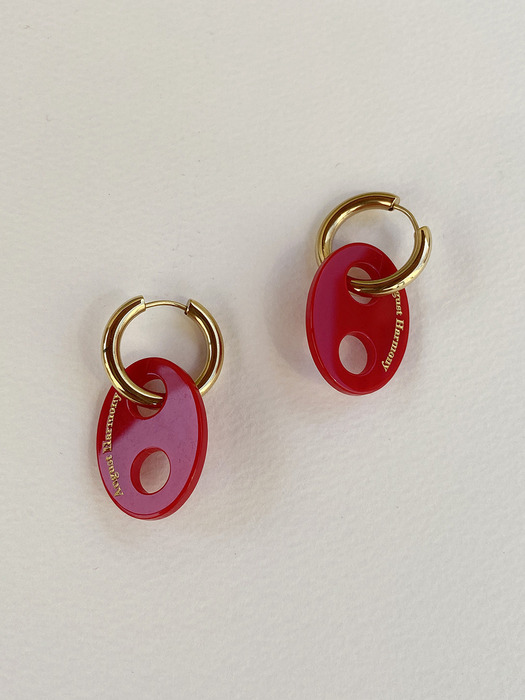 Pig nose hoop earring (Red)