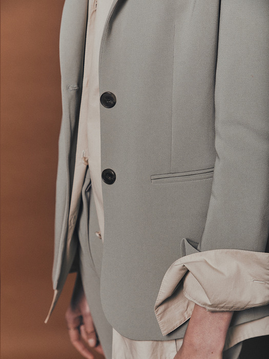 [Drama Signature] Two-button Tailored Blazer_KHAKI GREY