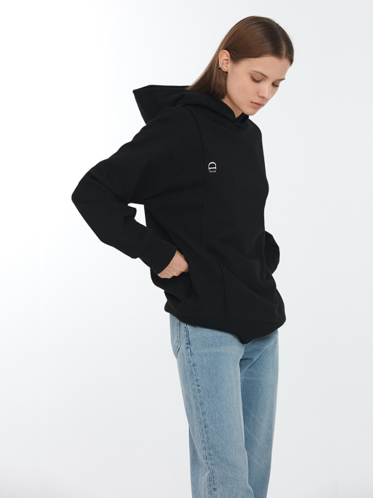 UNISEX LOGO CREASE HOODIE BLACK_UDTS0F102BK