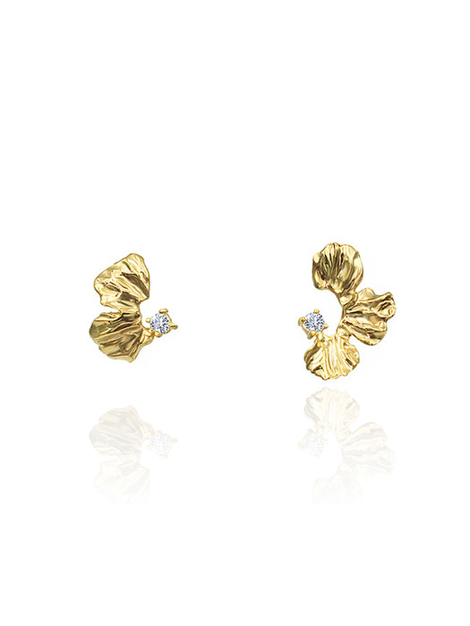 Flower twin crystal earrings