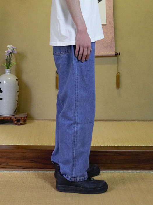 REPREVE Loose Denim Pants (Mid Blue)
