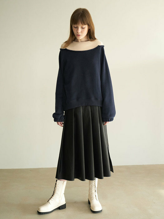 20 Winter_Navy Color Mix Sweatshirt