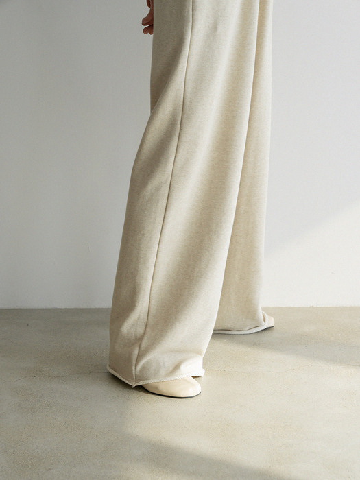 wide cutting banding pants (oatmeal)