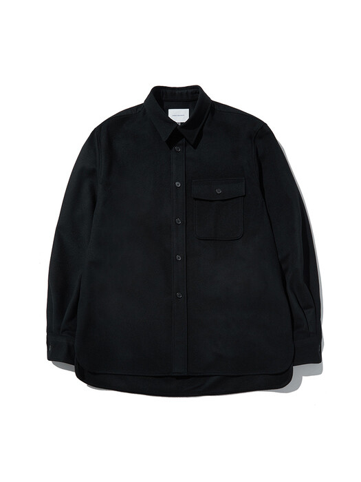 CASHMERE /  WOOL OVER SHIRTS - BLACK