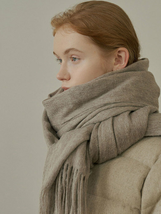 LAMBSWOOL SHAWL MUFFLER (Latte)