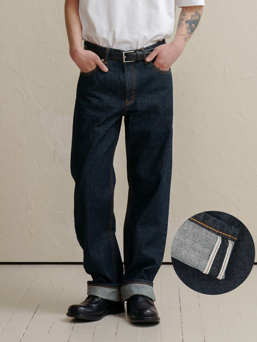 DEN0961 deep-indigo selvedge[wide fit]