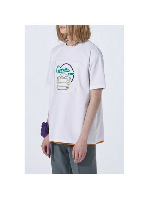 grass embroidery t-shirt_CWTAM20476WHX