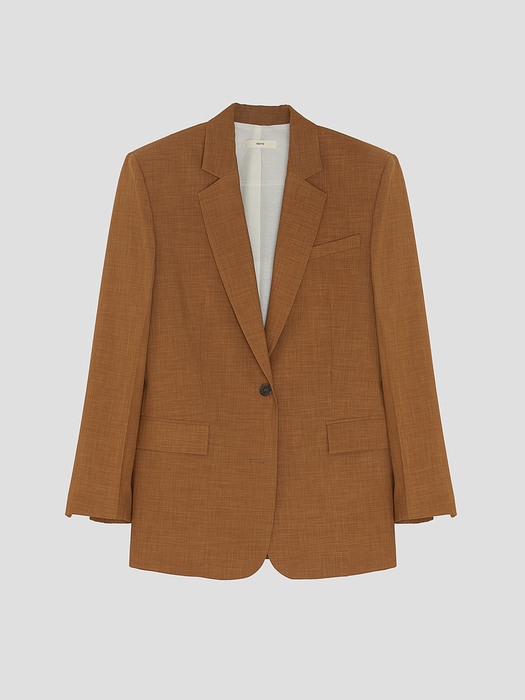 SINGLE BREASTED BLAZER (CAMEL)