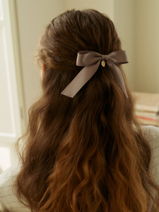 ribbon hair pin (gold)