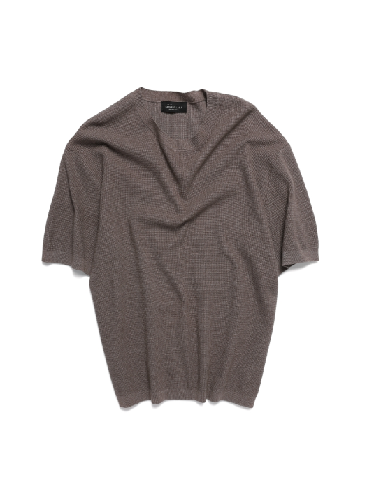 Shory Sleeve Waffle Knit - Brown