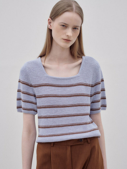 Sqaure Neck Striped Knit SK1MP223-50