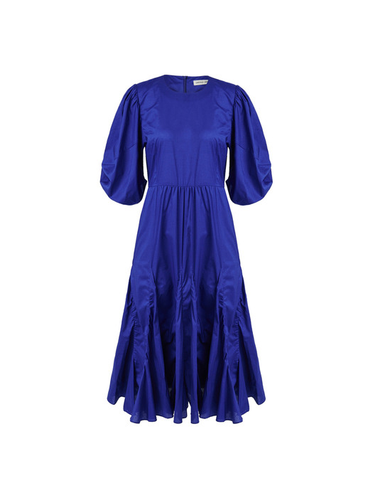 BALLOON SLEEVE PLEATS LONG DRESS_Royal Blue [U1M0O603_57]
