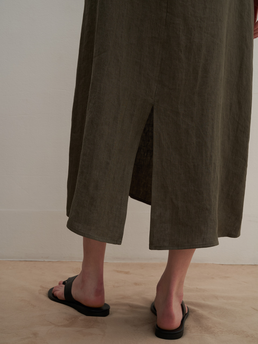 Linen H Onepiece Khaki