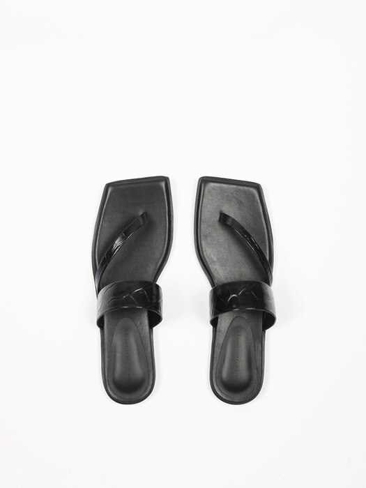 Cheyenne Sandals Leather Black Crocco