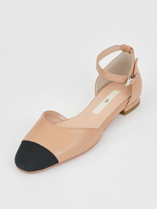 Two Tone Ankle Strap (Beige)